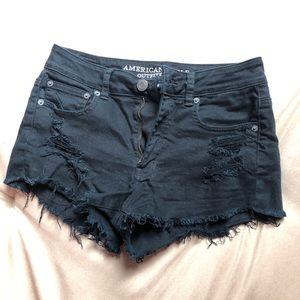 Black hi-rise shorts